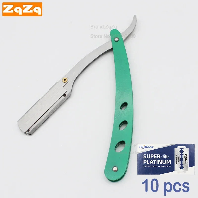 ZqZq 10 Shaving Blades – Straight Edge Razor for Haircut, Beard, Eyebrow Shaving & Manual Depilation