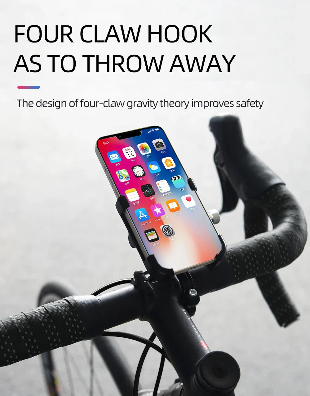 ThinkRider Anti-Vibration Bicycle Phone Mount for Mountain & Road Bikes – Navigation & Mobile Stand for E-Bikes
