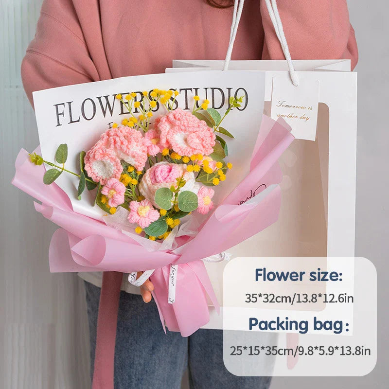 Graduation Bouquet 2025 – Crochet & Knitted Artificial Flowers for Wedding, Valentine’s & Special Occasion Gifts