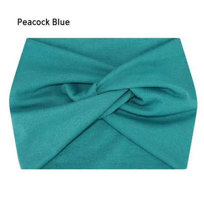 Wide Elastic Headband for Women – Yoga, Pilates, Running & Cycling Sweatband Hairband Turban Makeup Hair Hoop