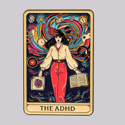 ADHD Mental Health Awareness Enamel Pin – Art Lapel Brooch for Backpack, Clothing & Accessories, Fashion Jewelry Gift