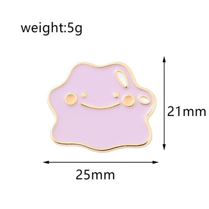 Cartoon Smile Cloud Enamel Brooch - Cute Metal Lapel Pin for Bags and Collars