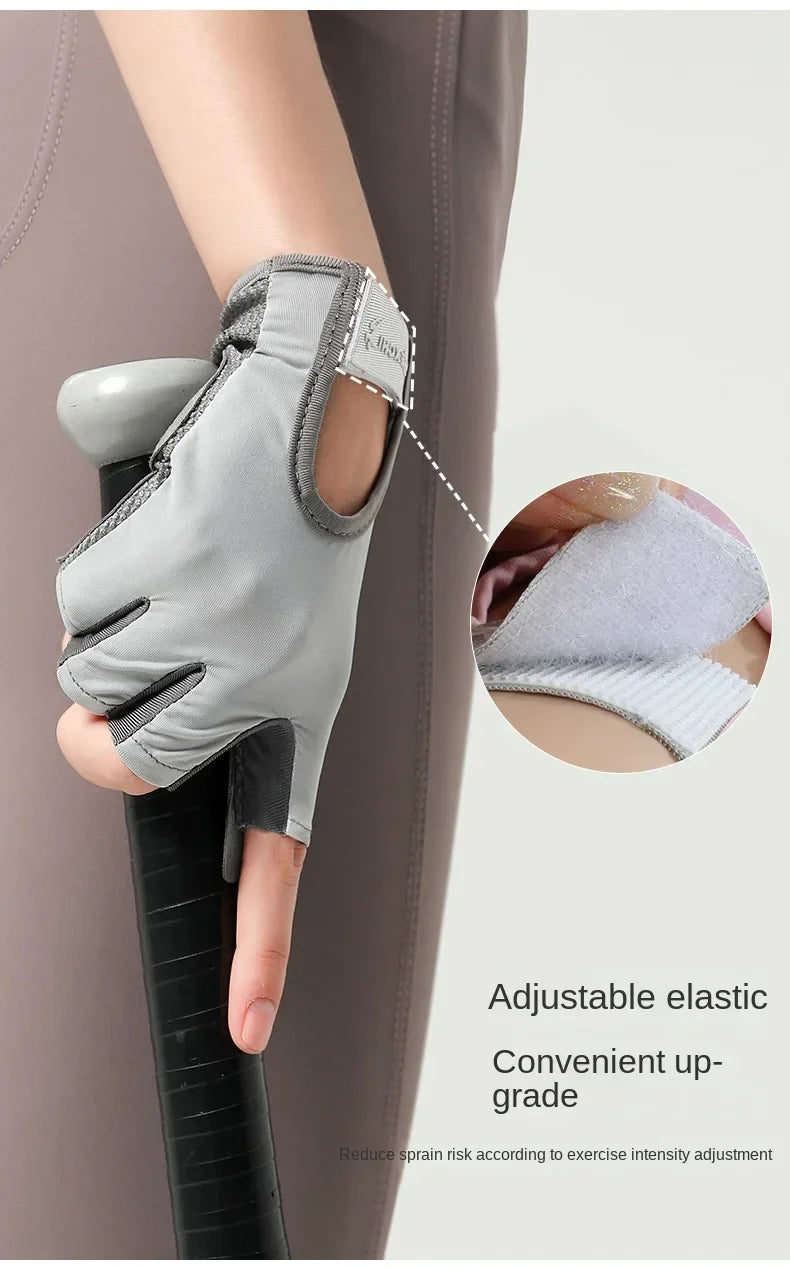 Women's Half Finger Sports Gloves – Anti-Slip, Shock-Absorbing, Breathable Fitness and Outdoor Gloves