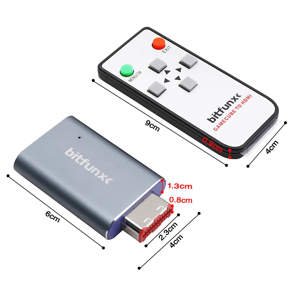Bitfunx GC2HDMI Adapter – Digital AV to HDMI Converter for Nintendo GameCube NGC DOL-001 Console