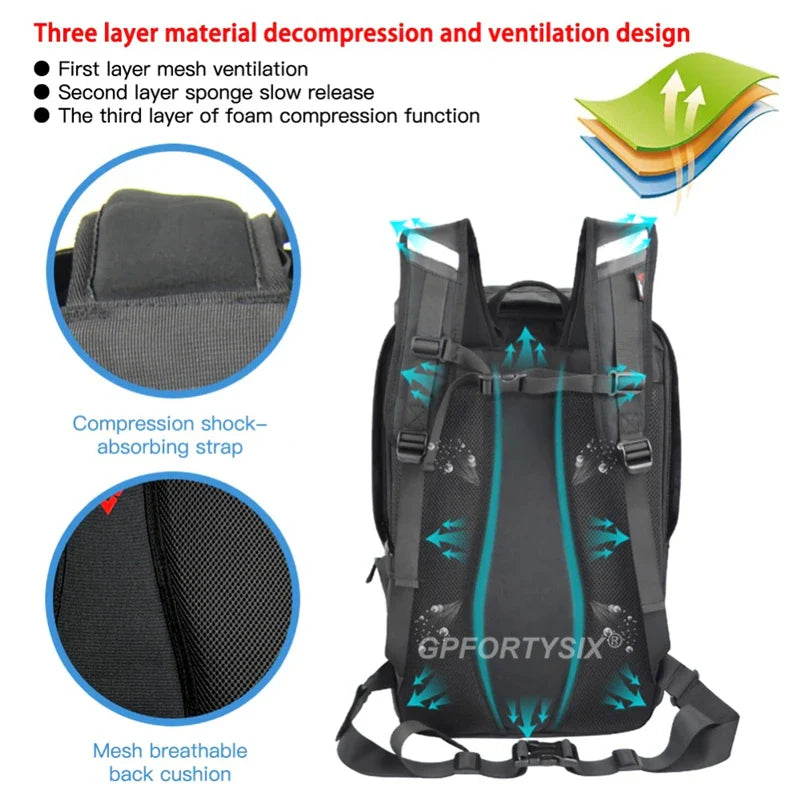 Motocentric Motorcycle Rear Seat Bag - Waterproof, Multifunctional Helmet Backpack with Large Capacity, Motocross Tail Luggage