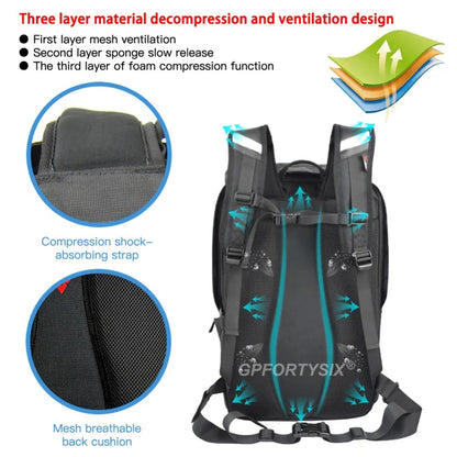 Motocentric Motorcycle Rear Seat Bag - Waterproof, Multifunctional Helmet Backpack with Large Capacity, Motocross Tail Luggage