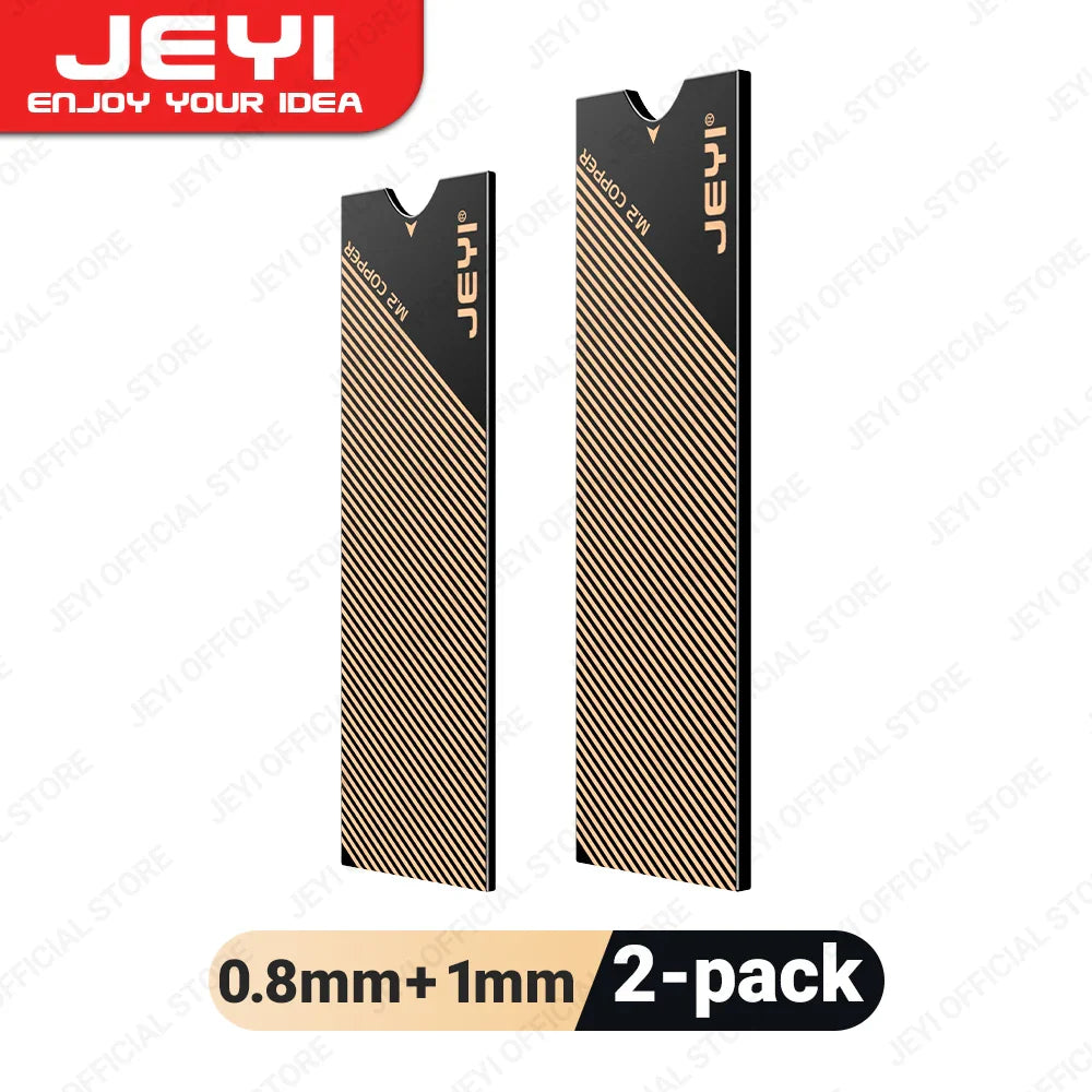 JEYI M.2 Copper SSD Heatsink with Graphene Layer - NVMe NGFF 2280 Drive Cooler for Laptop, PC & PS5