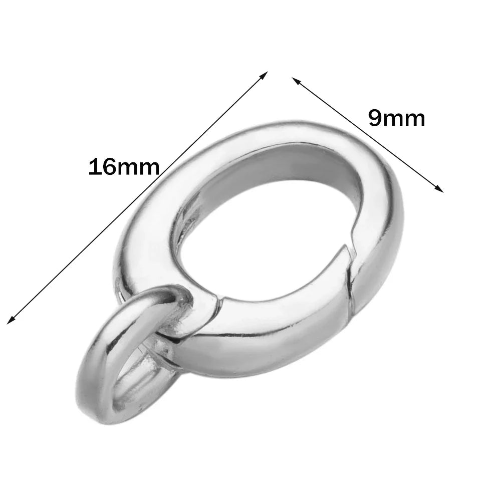 2PCS Gold Filled Oval Clasp - 14K/18K Spring Connector Carabiner for DIY Jewelry Necklace & Bracelet Making