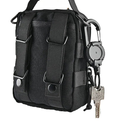 Retractable Heavy-Duty Carabiner Keychain – Steel Wire Rope Pull Reel for Outdoor & Sport Use