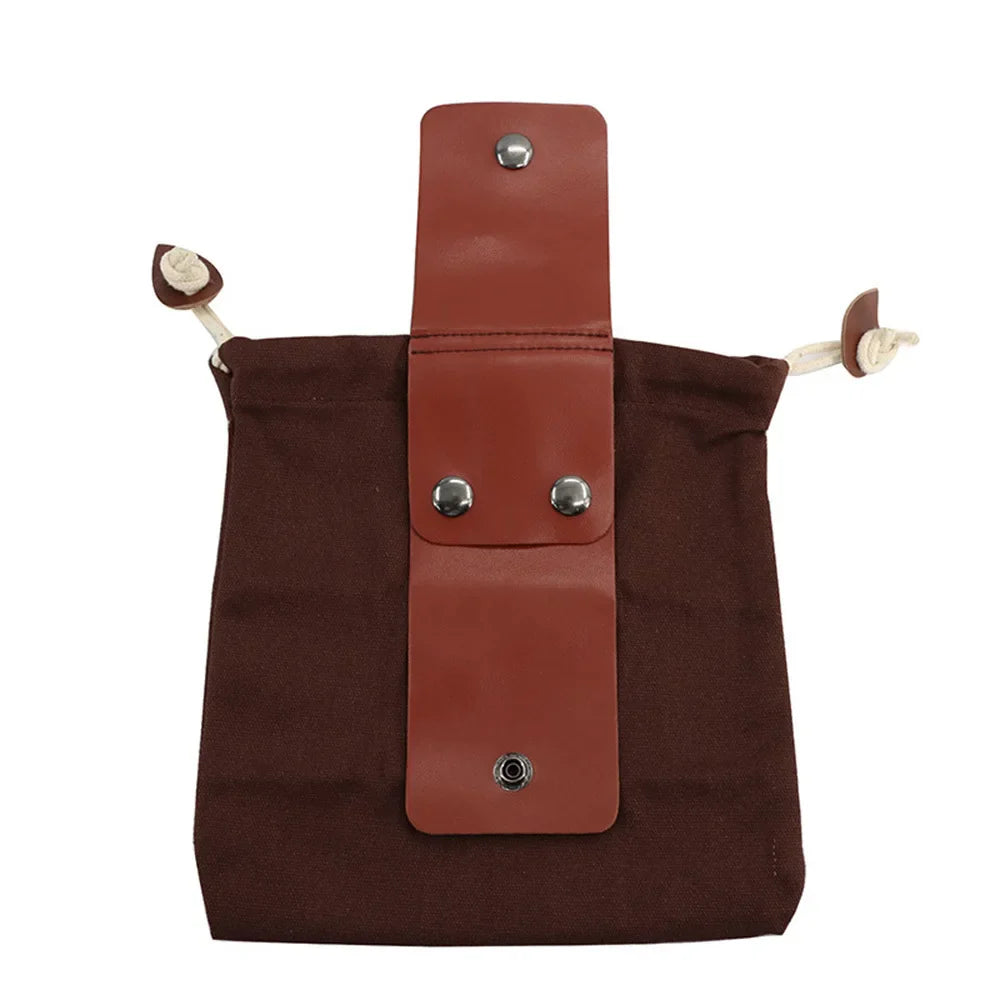 Medieval Suede Pouch Coin Bag: PU Leather Drawstring Wallet for Men & Women - Viking Larp Costume Gear, Cosplay, Pagan Accessories for Adults