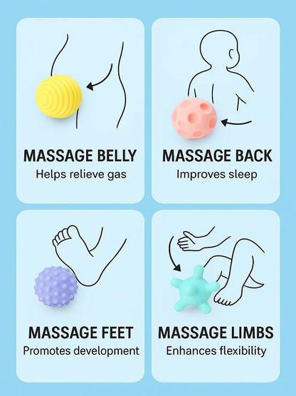 6Pcs Baby Sensory Balls - Montessori Teething & Early Learning Massage Water Toy Set