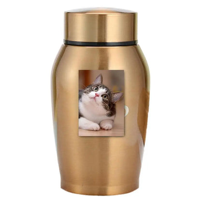 Multi-Colored Stainless Steel Pet Urn – Dog, Cat, Bird, Mouse Cremation Ashes Jar, Sealed Memorial Souvenir