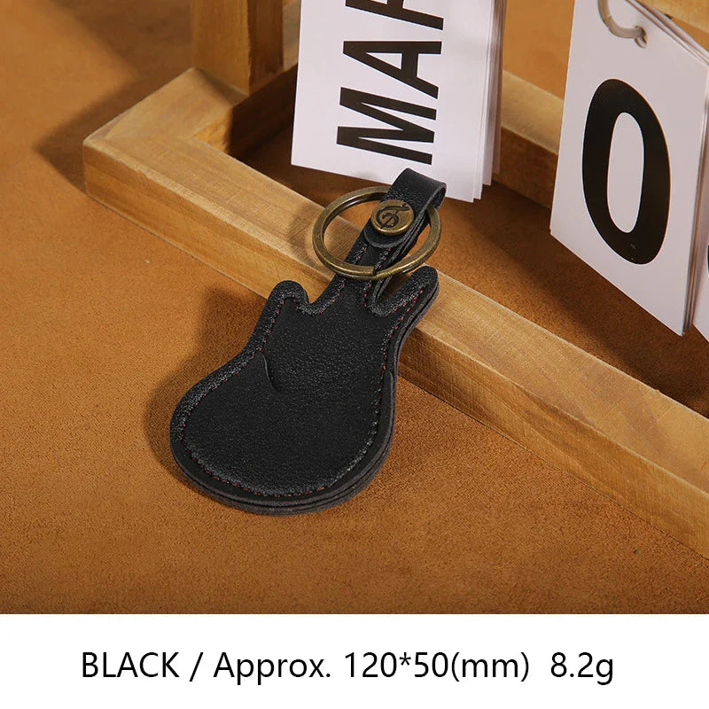 PU Leather Guitar Pick Holder Keychain – Plectrum Bag Case for Guitar Accessories & Music Supplies