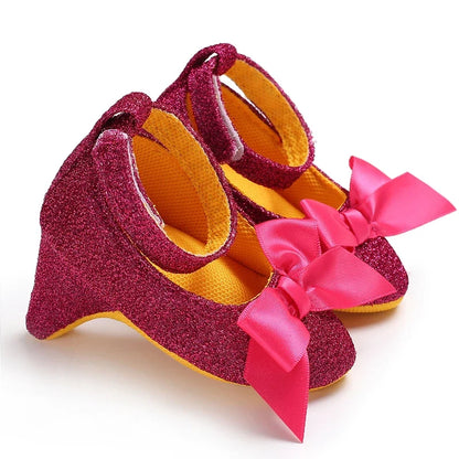 Infant Pre-Walker Princess Shoes - Baby Girls Bow Party Walking Footwear