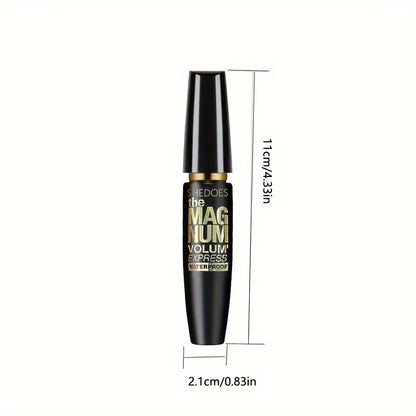 4D Black Fiber Mascara - Waterproof Eyelash Thickening, Lengthening & Curling Makeup