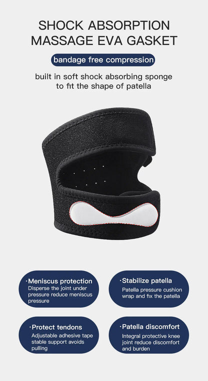Pressurized Knee Wrap Sleeve — Elastic Support Braces with Pad for Basketball, Tennis & Cycling