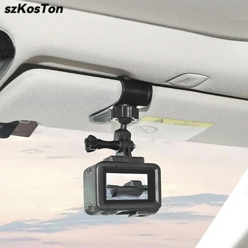 Car Camera Mount Sun Visor Clip – Holder for GoPro Hero 9-13, DJI Osmo Action 3-5 & Insta360 X3/X4 Accessories