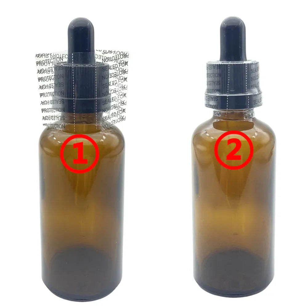 500PCS Shrink Bands 45x30mm – Printed & Clear Perforated Heat Shrink Wrap for Bottle Caps, Fits 3/4" to 1" Diameter