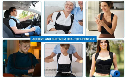 Adjustable Posture Corrector Back Brace – Orthopedic Spinal Support for Men & Women, Comfortable Upper Back Strap