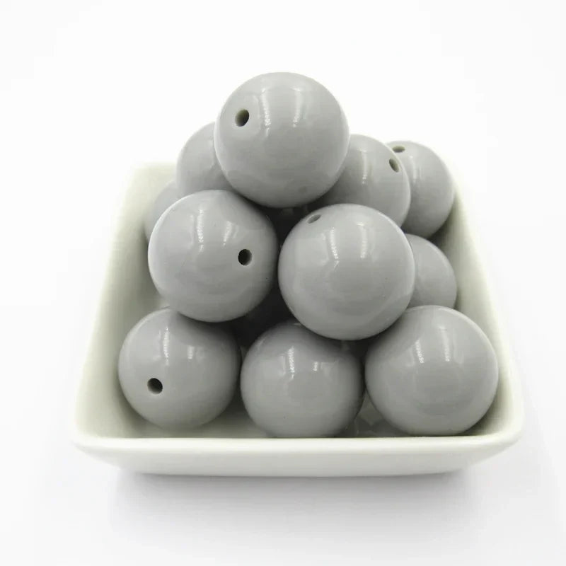 Acrylic Chunky Round Beads - 6mm to 20mm Solid Bubblegum Beads for DIY Handmade Jewelry & Craft Making