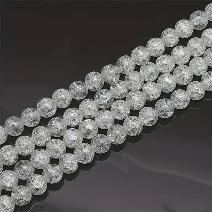 6/8/10mm White Cracked Acrylic Spacer Beads for DIY Jewelry Making – Handmade Bracelet & Necklace Craft Beads, Unique Gift Supplies