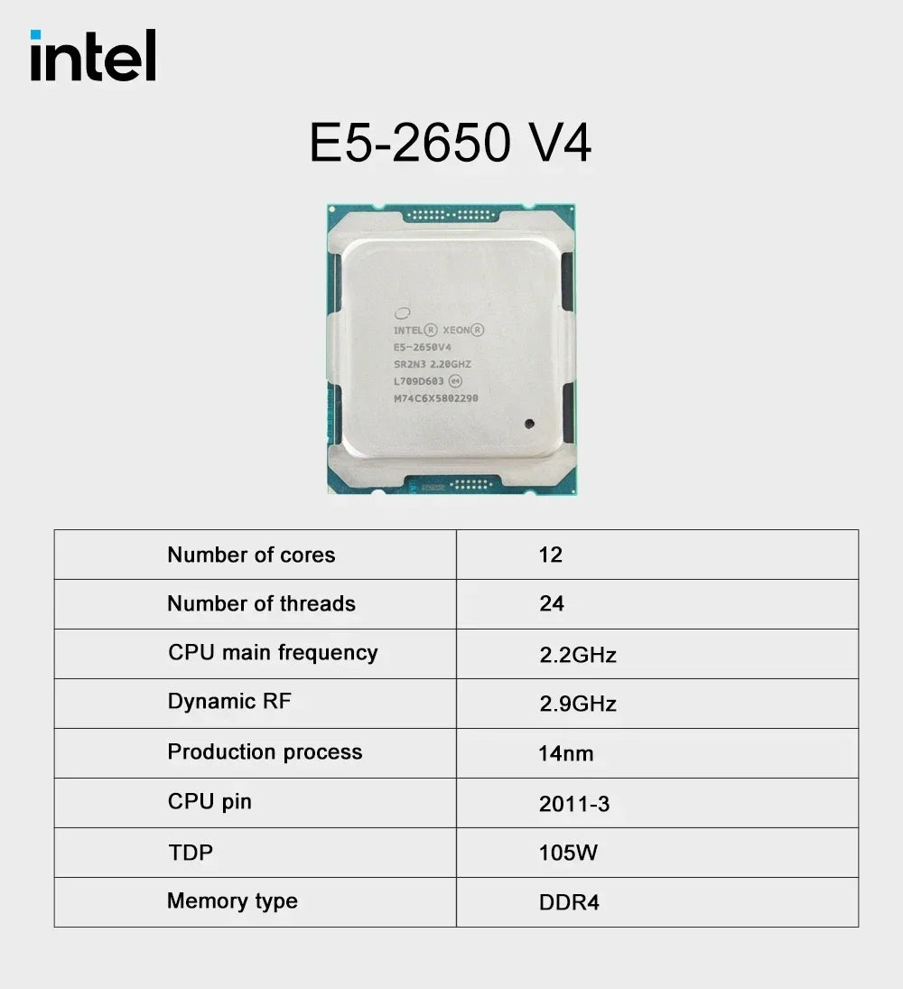 SOYO X99 Motherboard Set with Intel Xeon E5 2650 V4 CPU & 16GB DDR4 2133MHz RAM - Gaming Computer Components