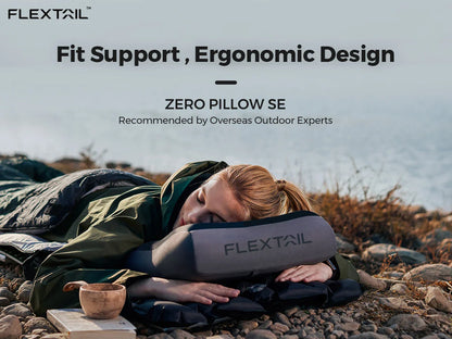 FLEXTAIL ZERO PILLOW SE - Inflatable Camping Pillow, Ergonomic Travel & Home Pillow, Lightweight & Washable