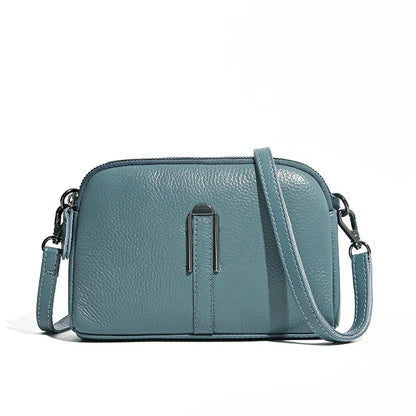 Luxury Genuine Leather Women's Crossbody Bag – Solid Color Shoulder Bag, Clutch & Messenger Purse