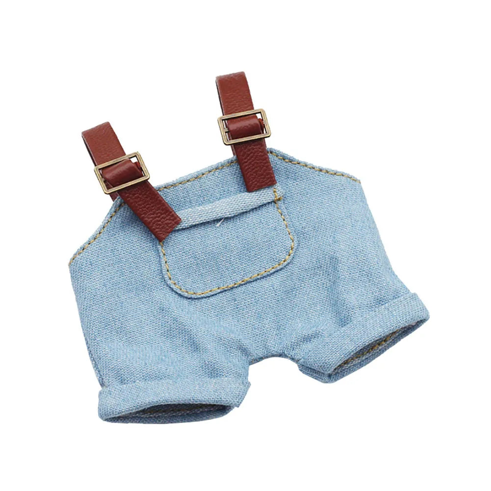 17cm Labubu Doll Clothes Set - Macaron Overalls with Color-Matched Accessories for Dolls