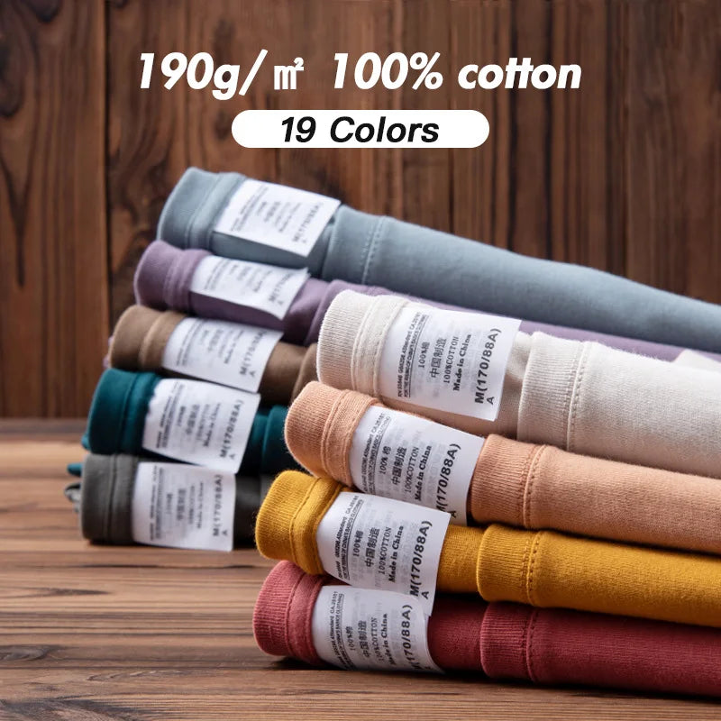 Men's & Women's 190gsm Combed Cotton T-Shirt - Solid Color Custom Team & Casual Summer Tee