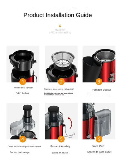 Stainless Steel Centrifugal Fruit Juicer – 800W Powerful Motor, Large Mouth for Fruits & Vegetables, Easy to Clean