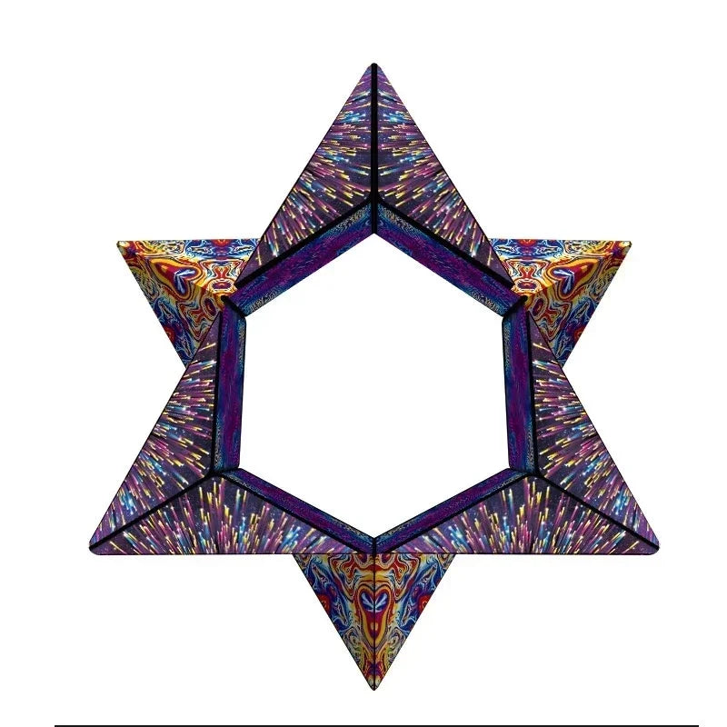Magic Infinite Cosmic Shasibo Cube — Magnetic Fidget Puzzle Toy, Changeable Anti-Stress Flip Cubic Cube