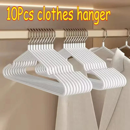 10PCS Metal Non-Slip Clothes Hangers – Durable Space-Saving Wardrobe Organizer for Bedroom & Home