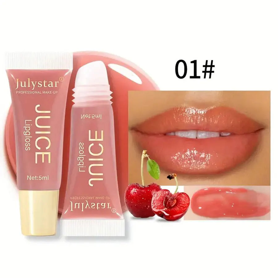 Watery Crystal Clear Jelly Lip Oil – Moisturizing Lip Balm & Gloss with Smoothing Effect, Fruit-Scented Glass Pout