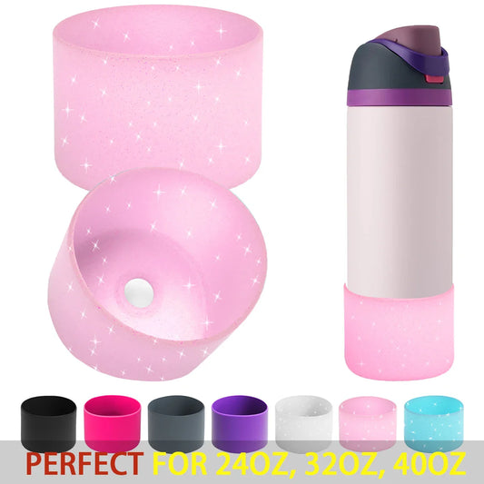 Silicone Water Bottle Boot for Owala - 24oz, 32oz Anti-Slip Protective Sleeve and Bottom Bumper Protector for FreeSip Twist and Flip