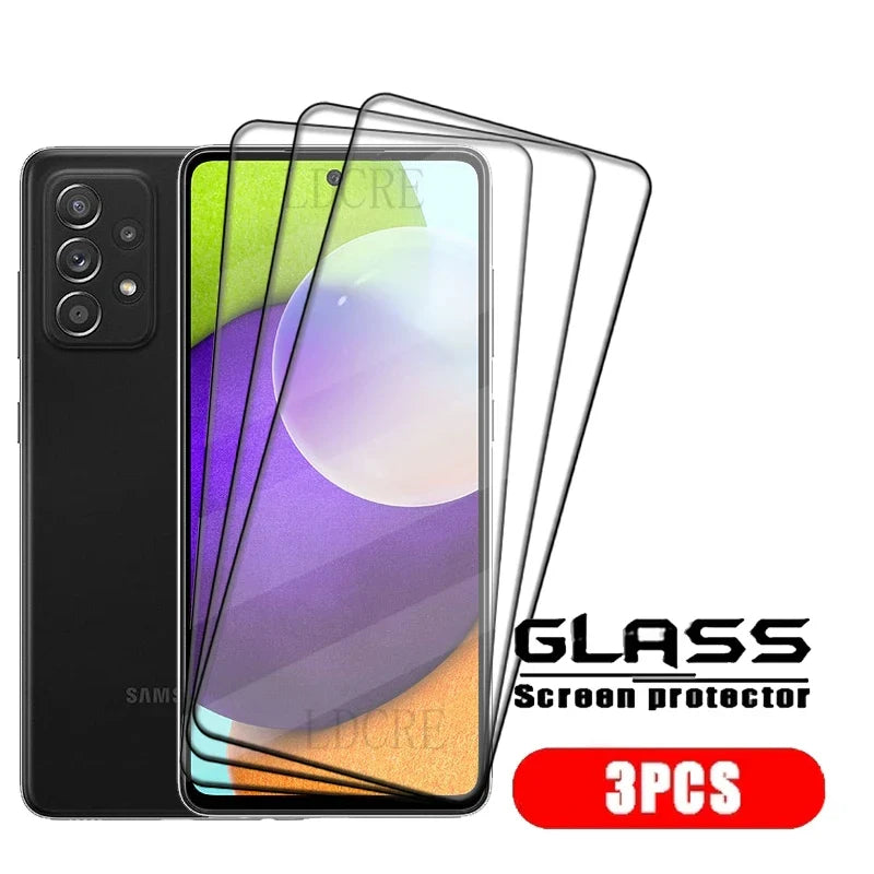 4 Pack Samsung Galaxy A52 Screen Protector – 9H Tempered Glass Full Cover with Strong Adhesive