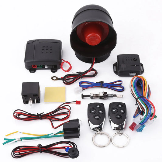 Universal Car Alarm Security System – Keyless Entry Remote Control with Dual Remotes & Siren Car Anti-Theft Protection System