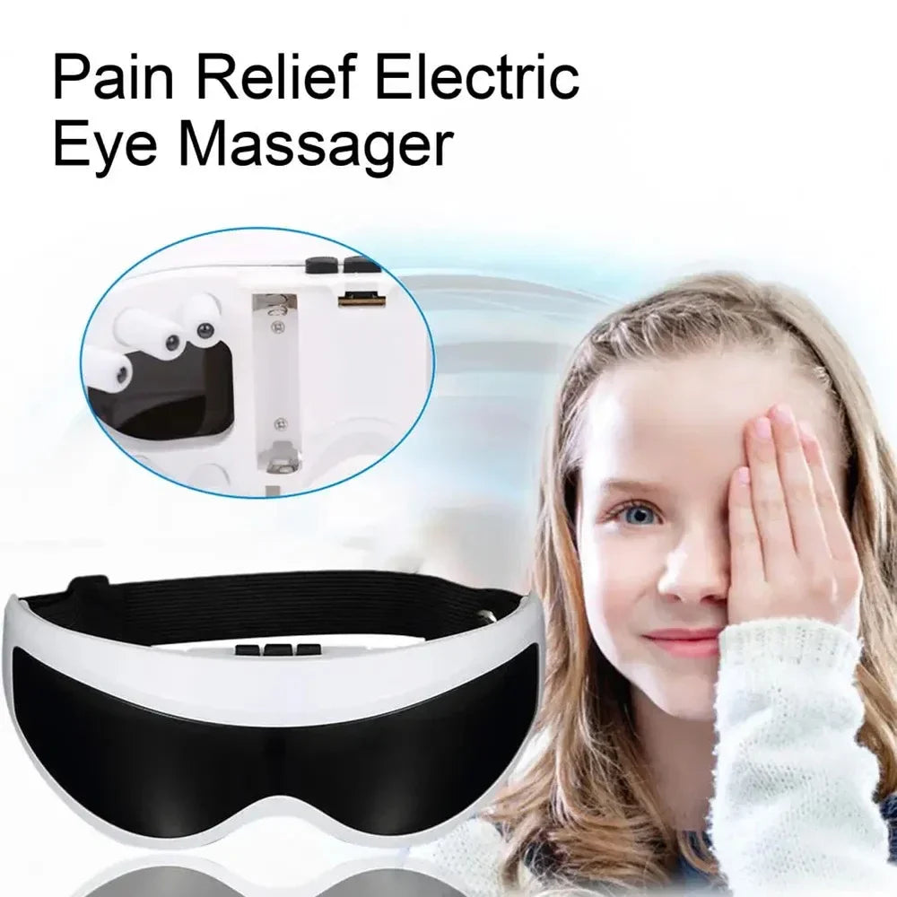 Electric Wireless Eye Massager Mask – Migraine Relief, Vision Improvement & Forehead Vibration Eye Care Glasses
