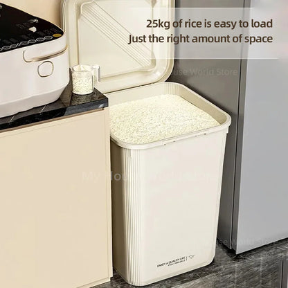 10KG Rice Storage Container - Sealed Cereal Dispenser with Buckle, Insect-Proof Grain & Pet Food Organizer
