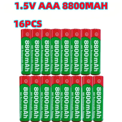 NEW 8800mAh Rechargeable AAA Alkaline Battery – 1.5V for Clocks, Mice, Computers, Toys & More