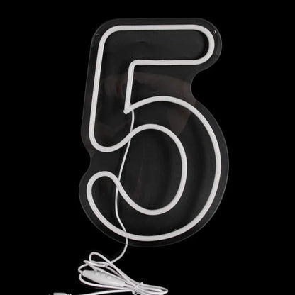 Numbers Neon Sign 0–9 – Acrylic LED Birthday, Wedding & Business Wall Decor with Switch