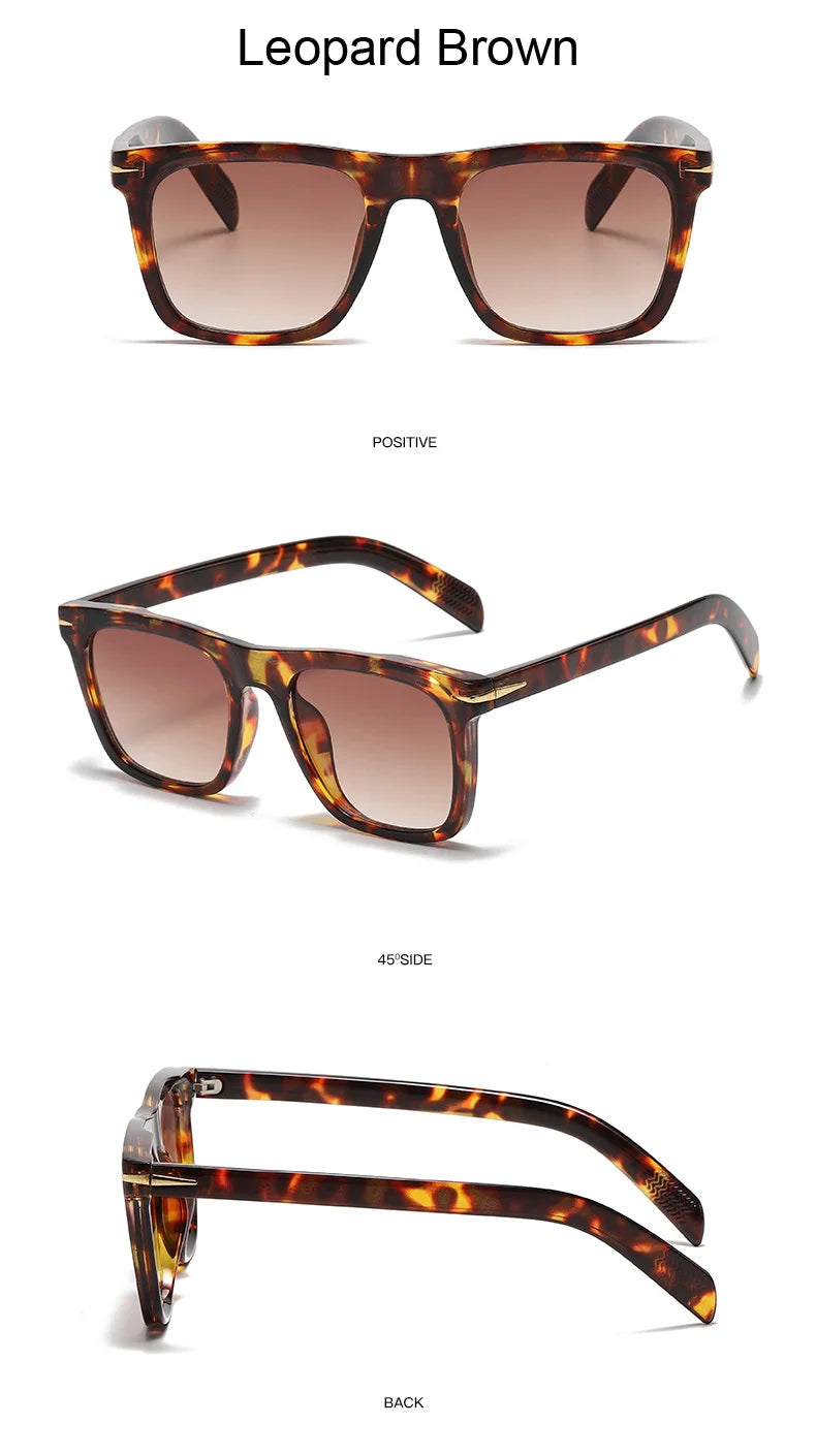Vintage Square Sunglasses for Men – Classic Retro Gradient Designer Shades