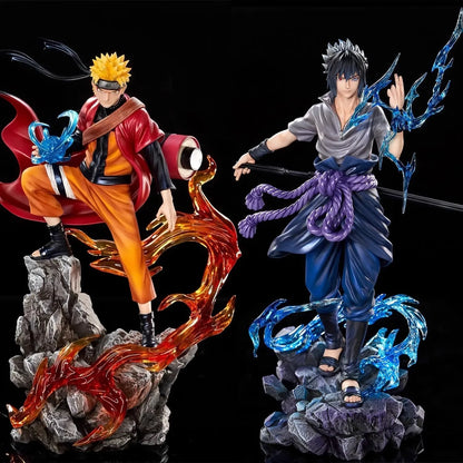 23cm Naruto Anime Figure — Uzumaki Naruto & Uchiha Sasuke PVC Action Model, Desktop Ornament Collectible Toy Gift