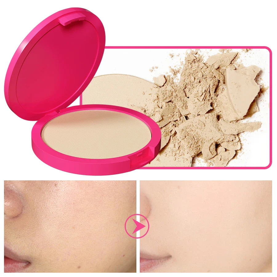Natural Matte Pressed Powder — Oil Control Brightening Face Foundation & Concealer