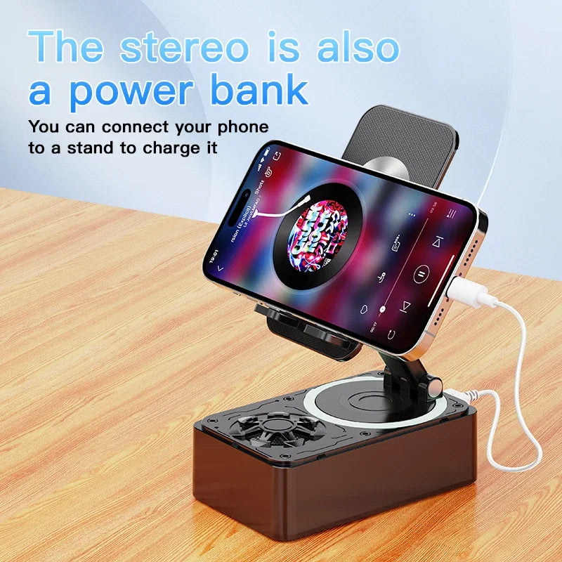 3-in-1 Phone Stand - Bluetooth Speaker, Power Bank & Rotating Foldable Holder for Phones and Tablets