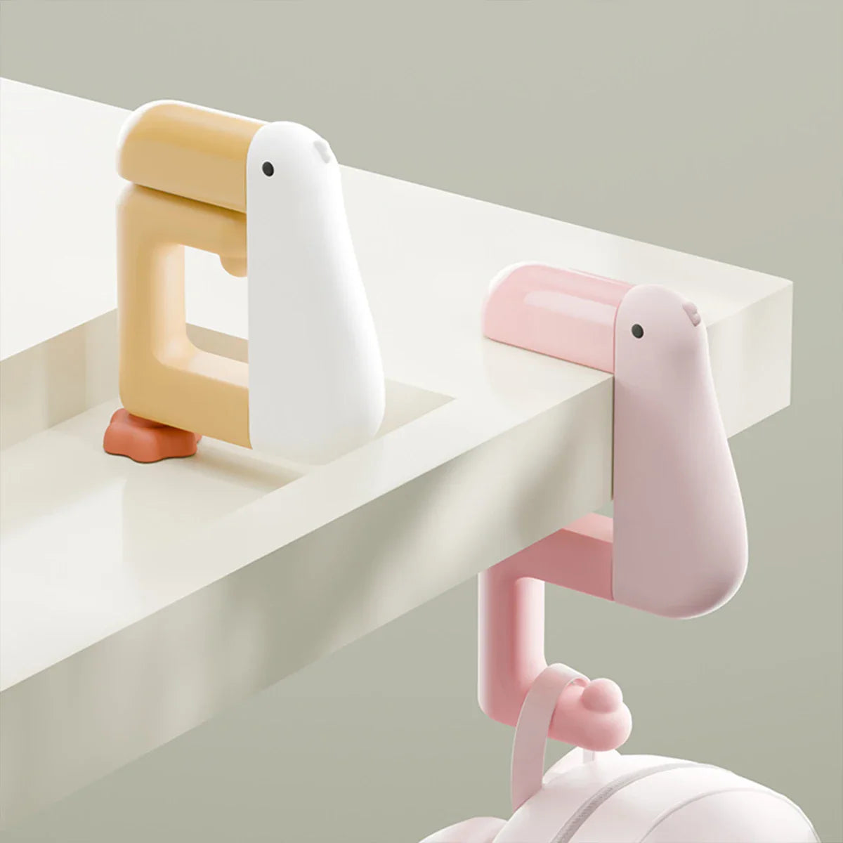 Thinking Duck Portable Hook — Non-Punching Hanging Decor for Table, Wall, Wallet & Handbag, Student & Office Supplies