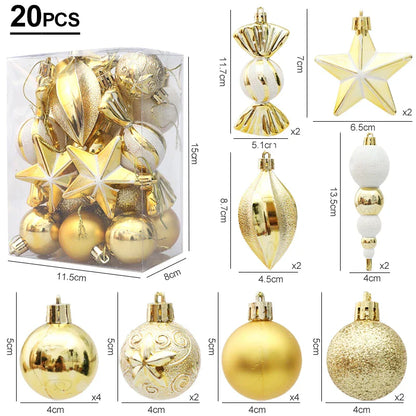 Red Christmas Tree Ball & Candy Cane Ornament Set – Large Hanging Pendants for Holiday Home Decor 2024