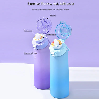 650ML Scented Water Bottle , 7 Flavor Pods - Leak-Proof Air Water Bottle for Travel, Climbing and Hiking