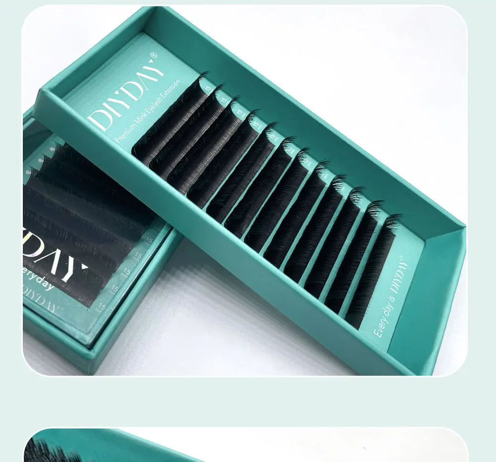 DIYDAY Flat Individual Lash Extensions – 0.15/0.20 Split Tips, Softer Ellipse Classic False Eyelashes Supplies