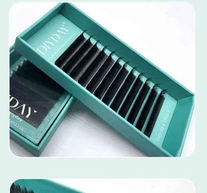 DIYDAY Flat Individual Lash Extensions – 0.15/0.20 Split Tips, Softer Ellipse Classic False Eyelashes Supplies